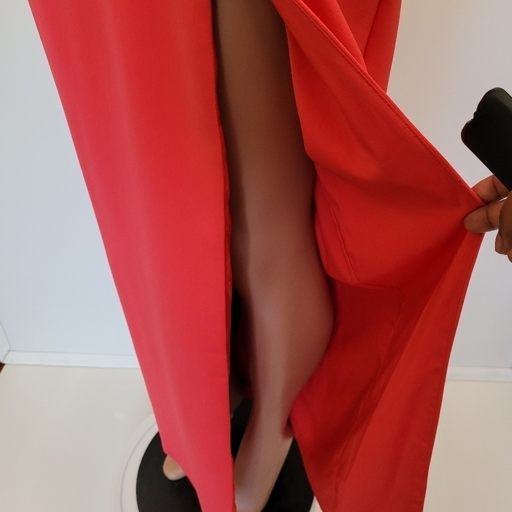 Aidan Mattox One Shoulder Slit Maxi Dress Size 10 - Picture 8 of 12